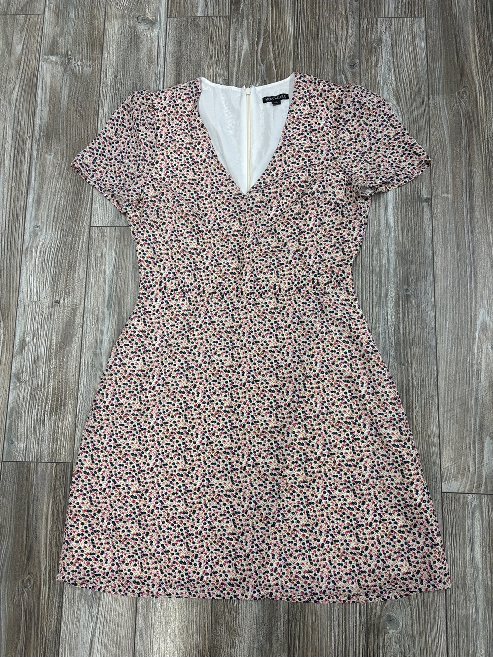 J.Crew Mercantile Women's Tropical Floral Faux-Wrap Mini Dress.